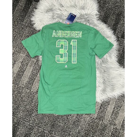 Men's Carolina Hurricanes Green Emerald Plaid Andersen Size Small - Picture 3 of 4